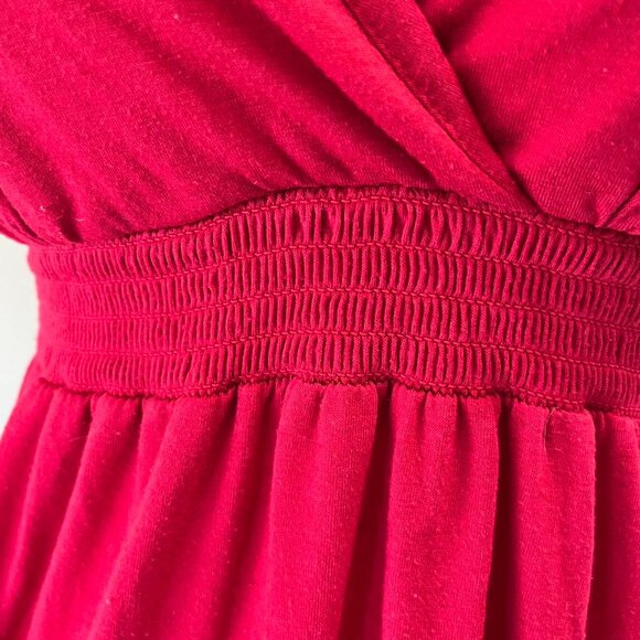 No Boundaries red maxi dress with sturdy braided straps and elastic waistband - Picture 3 of 6